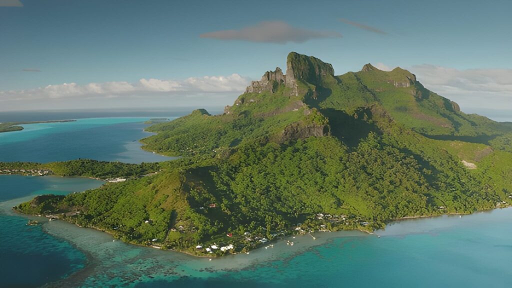 Aerial view of this island from Mount Pahia viewpoint